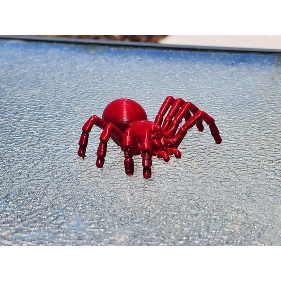 Realistic Articulated Tarantula Spider – 3D Printed – Poseable Red Toy Model - Picture 3 of 4